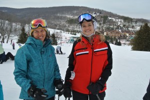 Katie and Jane on the slopes at Holiday Valley